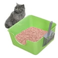 thumbnail image 1 of Caja de arena para mascotas con parte abierta para gatos pequeños y grandes, contenedor de arena para gatos, inodoro para gatos, lavabo para verde, 1 of 10