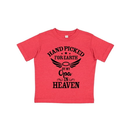 

Inktastic Handpicked for Earth By My Opa in Heaven with Angel Wings Gift Toddler Boy or Toddler Girl T-Shirt