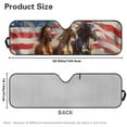 thumbnail image 6 of Uorisanigo Horse American Flag Windshield Sun Shade for Jeep Wrangler TJ JK JKU 1996-2018, Car Sunshades Heat Shield, Aluminum Foil Structure Protect Your Car from Sun Heat & Glare Best UV Ray, 6 of 7