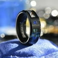 thumbnail image 1 of Genuine Abalone Shell With Sapphire Men's Tungsten Carbide Ring, Size 11, 1 of 5