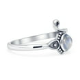 thumbnail image 2 of Round Beaded Oxidized Ring Moonstone 925 Sterling Silver Size 4, 2 of 6