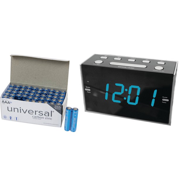 SYLVANIA SCR1053 1.2" Jumbo Digit Dual Alarm Clock Radio with Blue LED