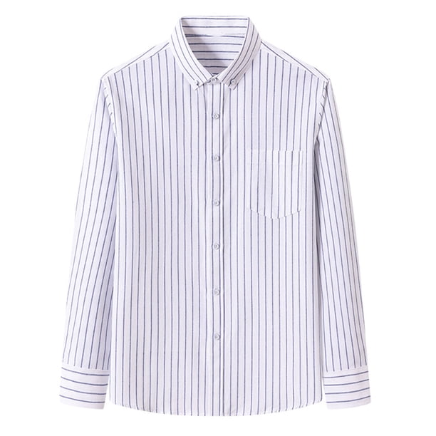 Blusa y camisa de manga larga con cuello vuelto para hombre, estampada, informal, formal, con solapa, de poliéster
