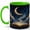 Green, variant on Celestial Open Book 11oz Ceramic Mug, Moon and Stars Coffee Cup