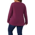 thumbnail image 4 of Agnes Orinda Women's Plus Size St. Patrick's Day Long Sleeves Tops V Neck Loose Button Decor Blouses 3X Fuchsia, 4 of 7
