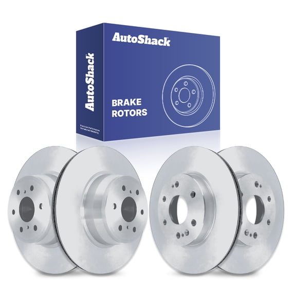 AutoShack Front Vented & Rear Vented Coated Brake Rotors 4-PC Set Replacement for 2019 GMC Sierra 1500 Limited ArmorStop