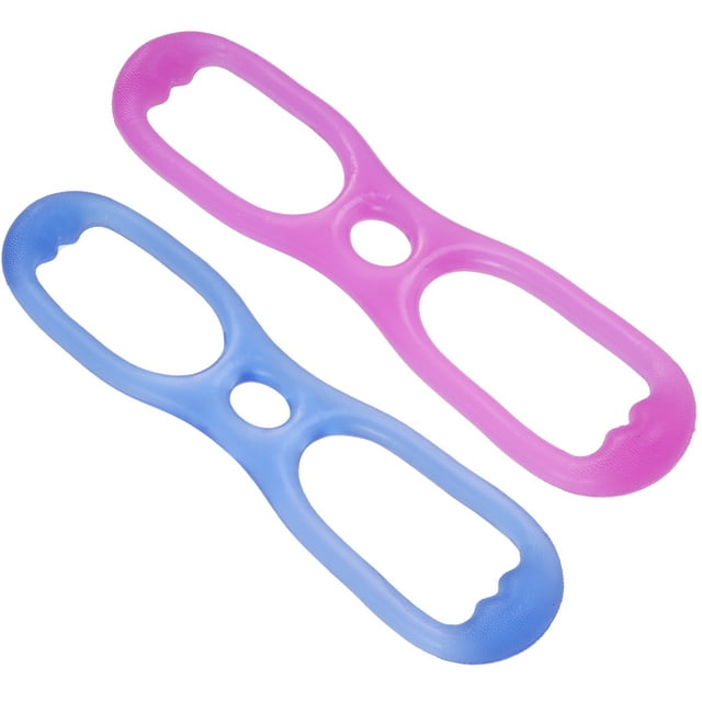 EeaseCA 2pcs 8 Word Chest Developer Muscle Resistance Bands Silicone Fitness Yoga Workout Pulling Exerciser Pull Rope Body Building Tool (Blue and Purple)