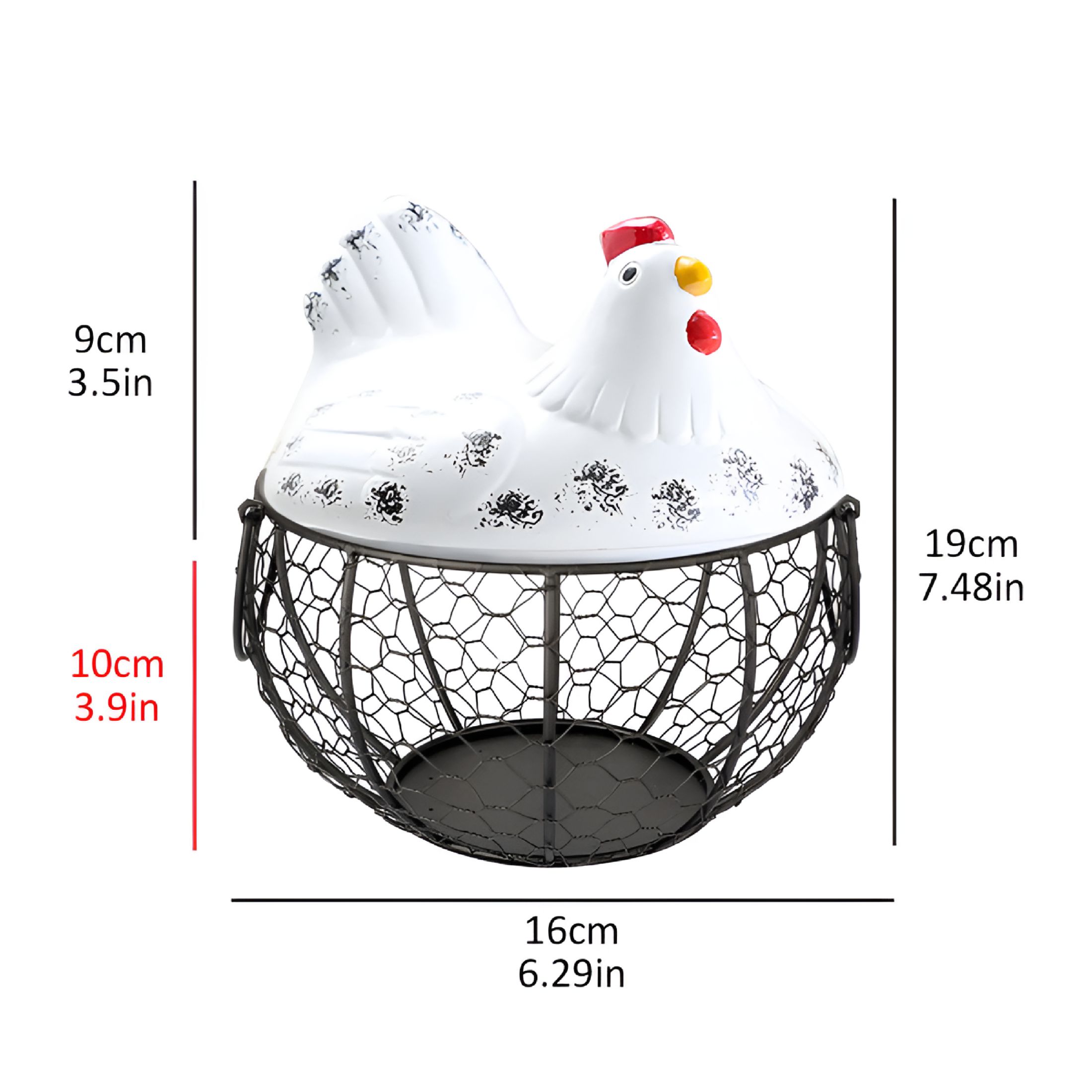 ACDANC 2026 New Organization and Storage Eggs Holder Basket Organizer Storage Ceramic Fruit Container Kitchen Hen Decor Storage Basket