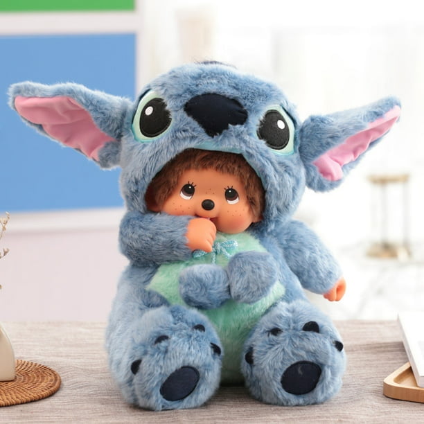 Grande Peluche Kiki 43cm – Monchhichi Sekiguchi, Avec Bavoir, Très Bon état