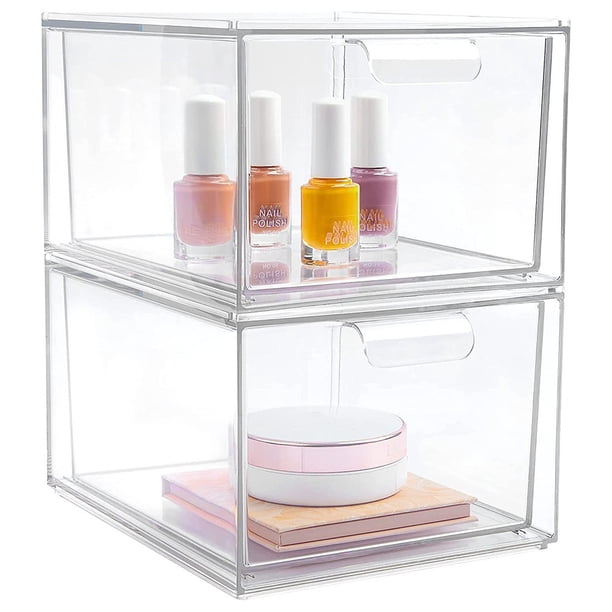Organizador de 2 Piezas de Cápsulas de Café K Cup, Contenedor de Almacenamiento con Cajones Apilables para Organizador de Barra de Café, Azúcar y Crema