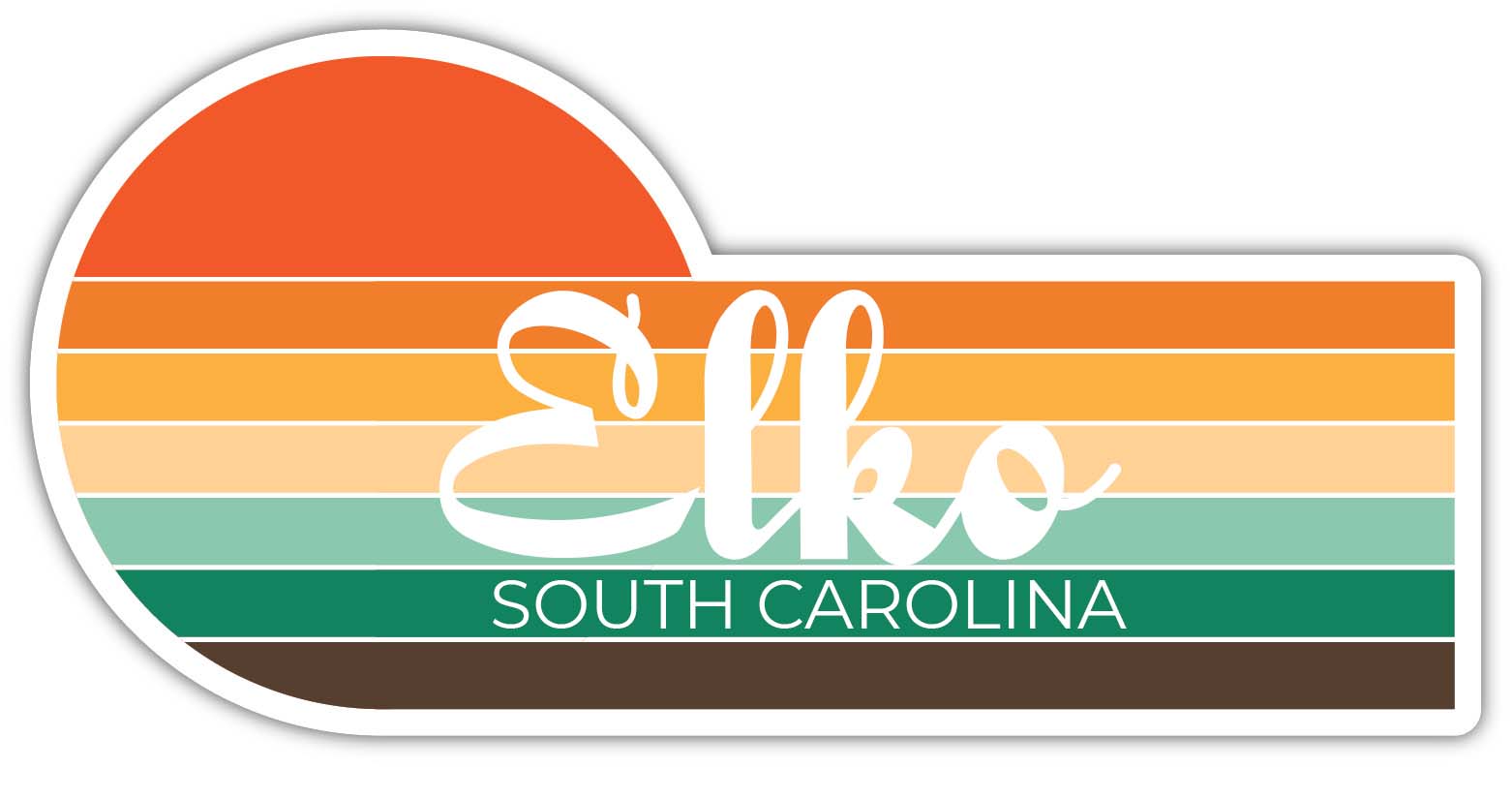 Elko South Carolina 4 x 2.25 Inch Sticker Retro Vintage Sunset City 70s