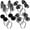 Black, variant on 8 Pcs Graduation Pom Pom Headbands Spirit Party Headbands Tinsel Ponytails Headwear for Birthday Holiday