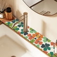 thumbnail image 2 of Yayeee Faucet Mat for Kitchen Sink 14.7" Diatomite Long Splash Guard Pad, White Clover Pattern, 2 of 7