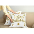 thumbnail image 2 of Ambesonne Birthday Throw Pillow Cover 2 Pack, Hand Writing Greeting, 20", Yellow White, 2 of 5