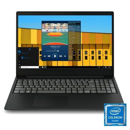 Lenovo ideapad S145 15.6" Laptop, Intel Celeron 4205U Dual-Core Processor, 4GB Memory, 128GB Solid State Drive, Windows 10 - Black - 81MV00FFUS