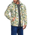 thumbnail image 2 of Wukai Fruit Pears Print Men's Zip-Up Hoodie,Fleece Full-Zip Hoodie for Men, Hooded Sweatshirt-Small, 2 of 5