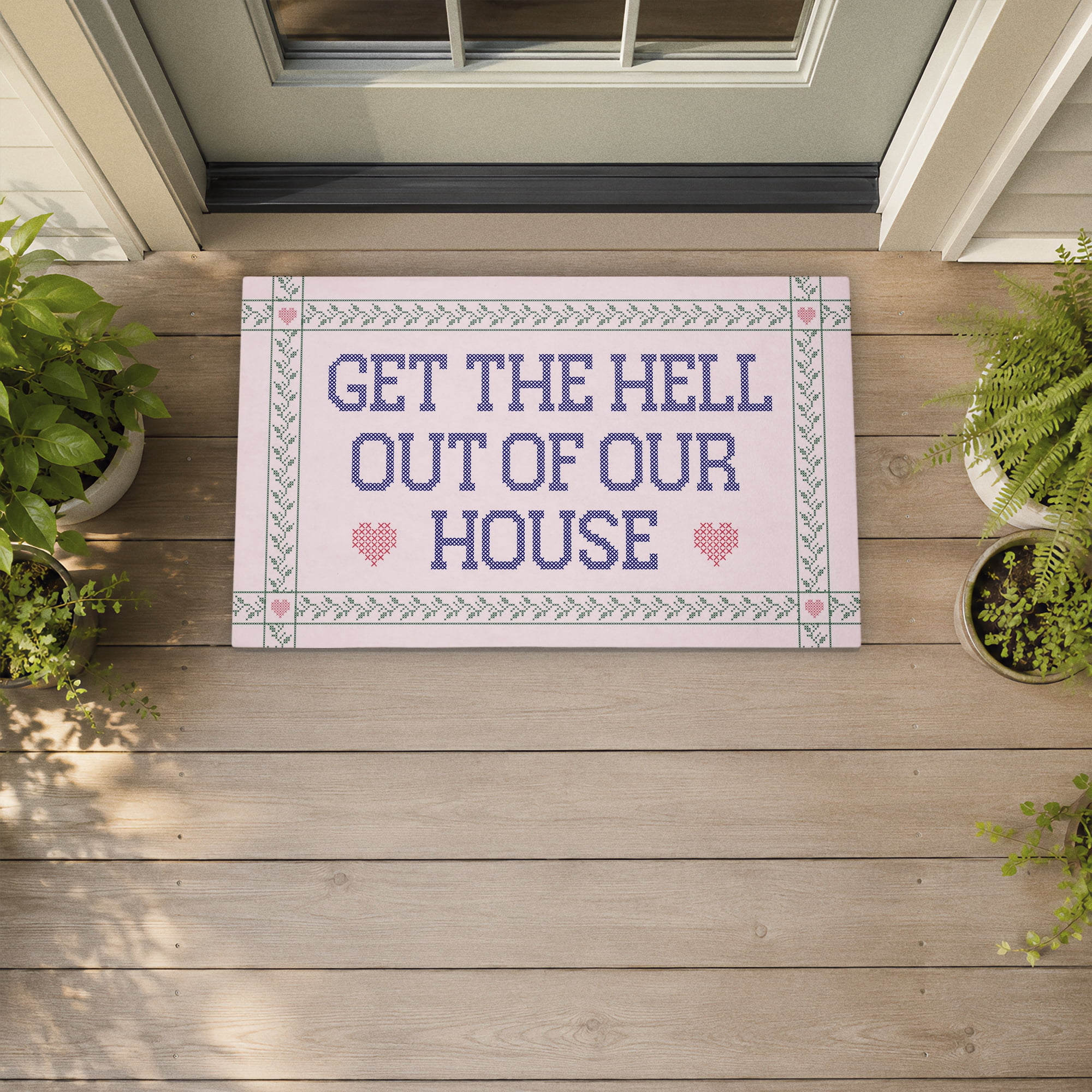 Stupell Industries Sassy Get Out Exit Warning Printed Outdoor Door Floor Mat, design by Lil' Rue