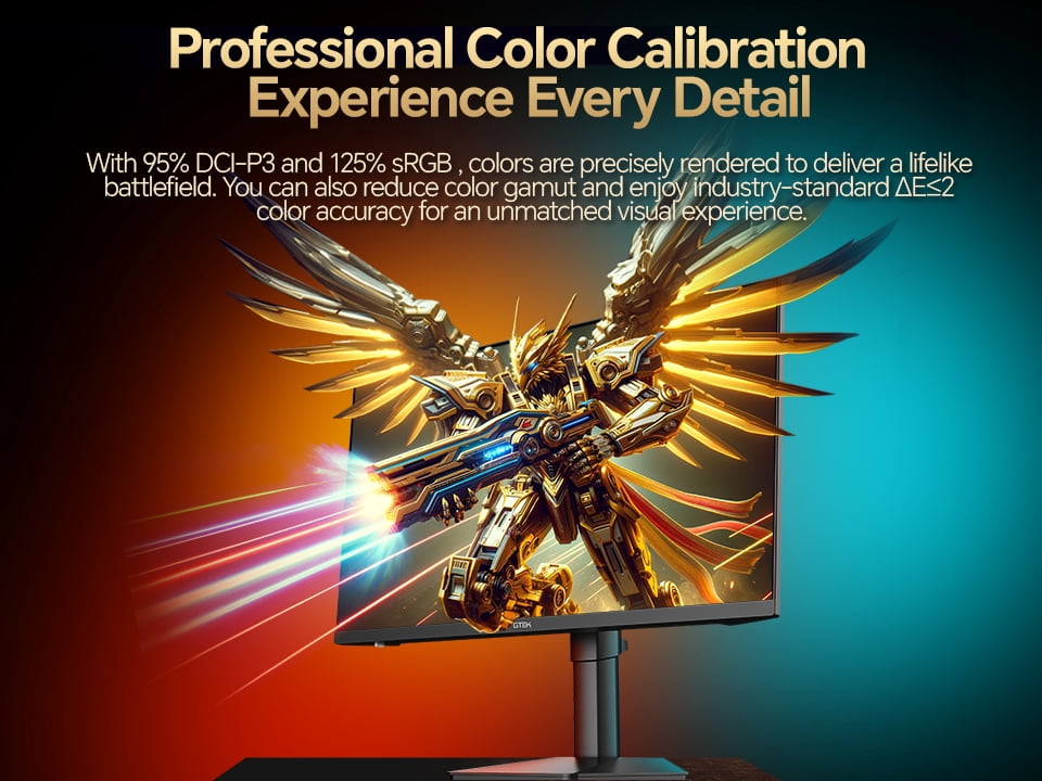 GTek 27 inch 320Hz 300Hz Gaming Monitor, Frameless 2K QHD 2560X1440P Fast IPS Computer Monitor, 1ms MPRT, FreeSync, 95% DCI-P3, HDR 400,DisplayPort/HDMI, Height Adjustable
