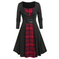 thumbnail image 1 of Vestido Campana Talla Extra a Cuadros Ajustado Rosegal  vestidos vintage tallas grandes, 1 of 5