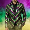 thumbnail image 2 of YOIAVAIOY Big and Tall Carnival Blazer Men Sequin Carnival Print Holiday Party Jacket One Button Slim Fit Business Office Blazers with Pockets Yellow M, 2 of 6
