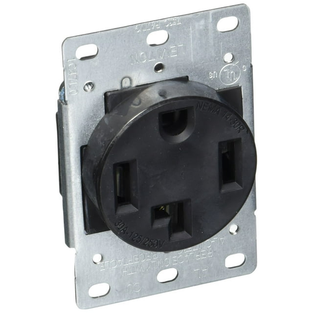 Receptáculo para secadora Leviton, 30 A, 250 V, 4 hilos, montaje empotrado 278-S00