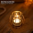 thumbnail image 2 of Geometric Tea Light Candle Holders - Wedding Centerpiece for Tables Morden Metal Votive Tealight Candles Stand with Glasses Coffee Home Room Decor Wedding Party Birthday Decoration, Gold 6 pcs C91, 2 of 2