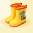 thumbnail image 2 of LYHaoo Girls Rain Boots For Toddlers Kids Dinosaur Pattern Lightweight Comfortable Soft Sole Casual Outdoor Play Shoes Sizes 9 Yellow(Little Kid), 2 of 4