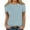 Blue A, variant on Ashirexll Women's T-shirts, Short Sleeve Tops for Women, Women's Fashion Solid Short Sleeve Blouse Round Neck T-Shirt Casual