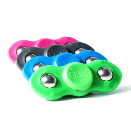 4 PACK Flik Hand Spinners Helps Focusing Fidget Focus Toy for Kids & Adults - Best Stress Reducer Relieves ADHD Anxiety Boredom Fidget
