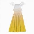 thumbnail image 6 of HCNTES Girls Casual Dresses Sweet Pink and White Ombre Smocked Ruffle Sleeve Dress for Summer, 6 of 6