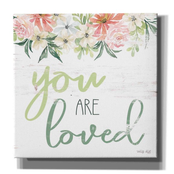 Epic Graffiti 'Floral You Are Loved' by Cindy Jacobs, Canvas Wall Art, 12"x12"