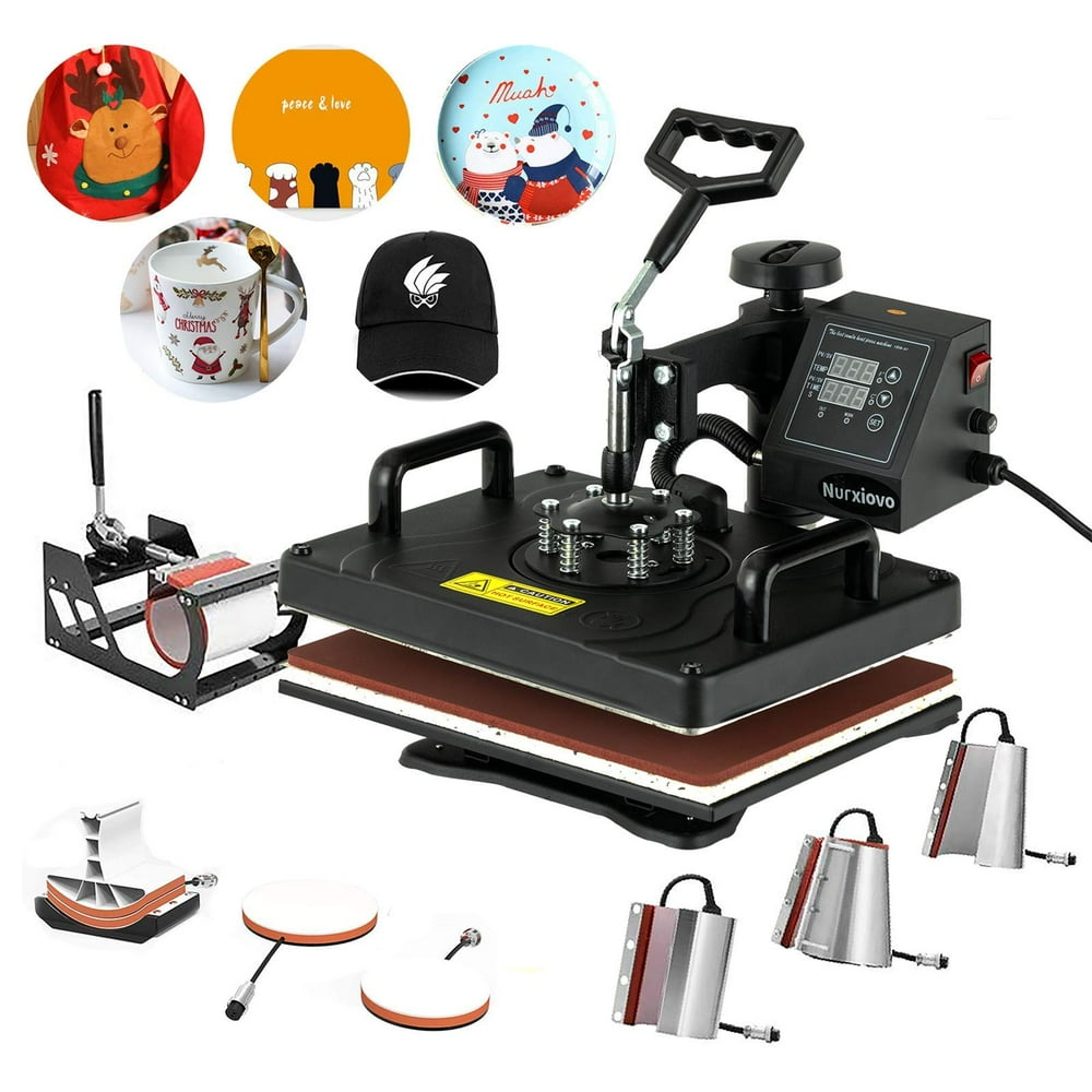 Heat Press Nurxiovo 8 in 1 Swing Away Digital Heat Press Machine