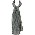 thumbnail image 4 of Wrapables® Lightweight Musical Notes Long Scarf, Gray, 4 of 5