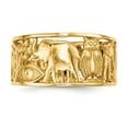 thumbnail image 3 of 14K Yellow Gold Ring Band Themed Closed Back Textured, 3 of 4