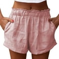 thumbnail image 2 of OIUUAK The Selling Cotton And Linen Shorts for Women In Summer Are Breathable Wide Leg Stretchable Flowing Elastic And Fashionable Clothing, Draw String Shorts for Women, 2 of 2