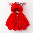 thumbnail image 3 of Infant Toddler Baby Girls Cute Coat Winter Warm Thick Cardigan Snowsuit Ears Hooded Jacket 0-5 Years, 3 of 4