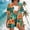 Orange, variant on HOZADOIE Two Piece Sets for Women Beach Lounge Sets Stylish Hawaiian Print Color Block Short Sleeve Cardigan Elastic Drawstring Waist Shorts Summer Matching Set
