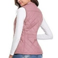thumbnail image 6 of Fartey Puffer Vest for Women Lightweight Stand Collar Quilted Zip Vest Winter Sleeveless Down Jackets with Pockets Warm Vests Outerwear Pink M, 6 of 8