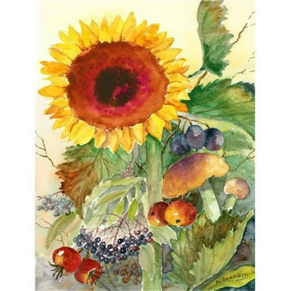 Carolines Treasures BMBO0698CHF Autumn Flowers I by Maureen Bonfield Flag Canvas House Size  Large multicolor