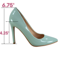 thumbnail image 2 of Women's Classic Multi Color Slip On Stiletto Heels Dress Casual Patent High Heel Pumps ( Mint, 8), 2 of 5