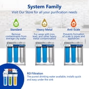 Express Water Anti Scale Whole House Water Filter – Home Water Filtration System – Polyphosphate Conditioner – includes Pressure Gauge, Easy Release, and 1” Inch Connections