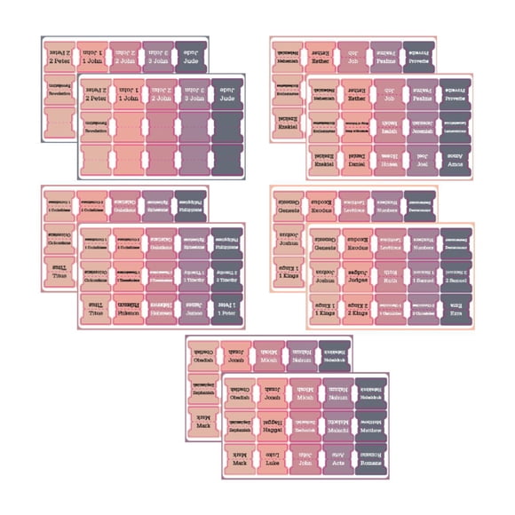 Abbracc 10 Sheets/150 Tabs Bible Index Tabs Easy to Read Colorful Large Multi-purpose Bible Labels Tabs Bible Book Tabs for Women Men Multicolor C