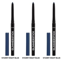 Avon Ultra Colour Glimmerstick Retractable Eyeliner, STARRY NIGHT BLUE, Waterproof & Smudge-Proof Glide-On Eye Makeup, SET OF 3, 0.01 oz / 0.28 g Each