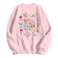 thumbnail image 5 of Arlun Christian Sweatshirts for Women Jesus God Faith Letter Printed Thin Sweatshirts Inspirational Religious Graphic Hoodless Loose Comfy Long Sleeve Crewneck Pullover Tops Pink XL, 5 of 5