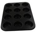 thumbnail image 3 of Bandeja De Magdalenas Para Horno Magdalena Molde Para Hornear Molde Antiadherente Utensilios Para Hornear 6/12 Tazas 12 agujeros grande negro Baoblaze Mini Cake Pan, 3 of 8