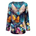thumbnail image 5 of TSADFHJI T-Shirt à Manches Longues pour Femmes Printemps et Automne Imprimé Col Rond Raglan Manches Longues devant et derrière T-Shirt Mi-Long TG Jaune, 5 of 5