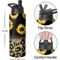 thumbnail image 2 of 40oz Mushroom Water Bottle with Handle and Flip Straw, Sports Stainless Steel Insulated Cup Travel Coffee Mug Tumbler, Birthday Mothers Day Chritmas Gifts for Women, 2 of 6