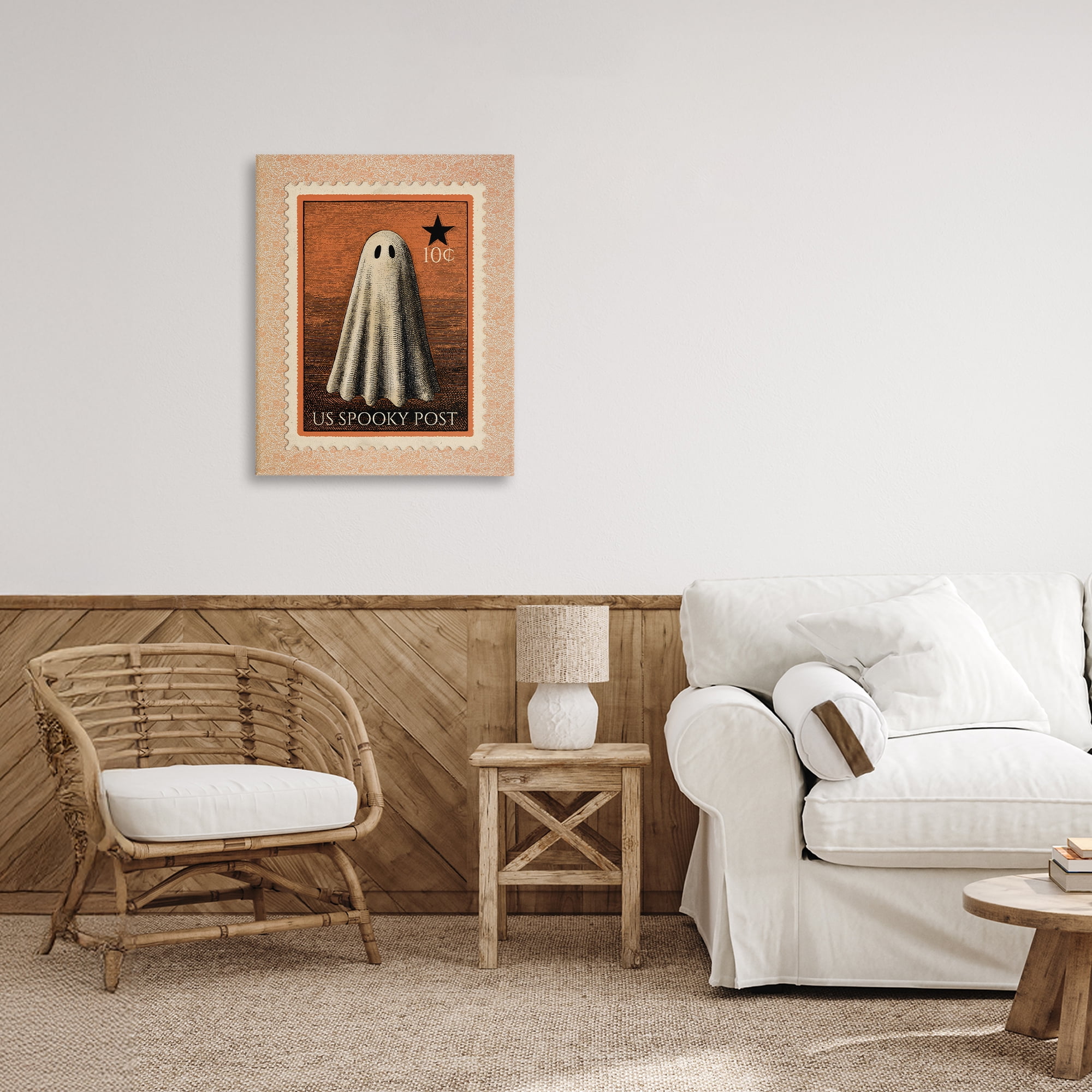 Vintage Ghost Stamp Canvas Wall Art, design by Arlington Prints