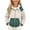 White, variant on CYRBOKO Girls Hooded Fleece Jackets, Color Block Zip Up Thermal Long Sleeve Winter Outerwear Brown Size 1-2 T