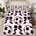 thumbnail image 2 of Feelyou Fashion Bow-tie Bed Sheets, Soccer Football Rugby King Sheets, 4 Pieces, 2 of 7